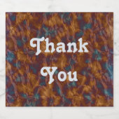 ありがとう金ゴールドと青い絞り染め渦巻き模様 ビールラベル (シングルラベル)