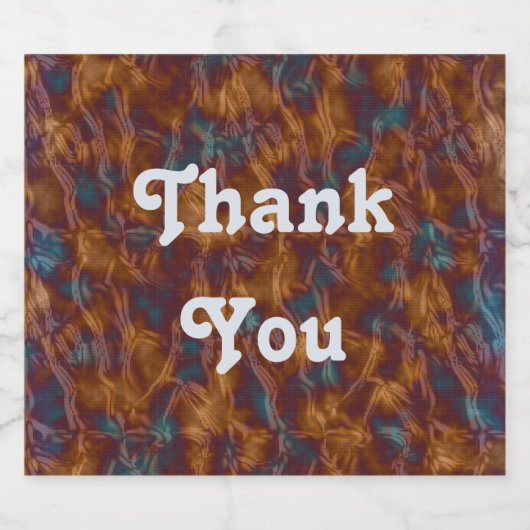 ありがとう金ゴールドと青い絞り染め渦巻き模様 ビールラベル (シングルラベル)