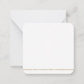 ありがとう金ゴールドグリッターオンホワイト ノートカード (裏面)