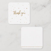 ありがとう金ゴールドグリッターオンホワイト ノートカード (正面/裏面)