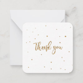 ありがとう金ゴールドグリッターオンホワイト ノートカード