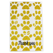 ありがとう金ゴールドグリッターポー印刷かわいい結婚式 ミディアムペーパーバッグ (正面)