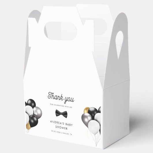 ありがとう金ゴールドシルバー風船レトロ赤ちゃんシャワー フェイバーボックス (オープン)
