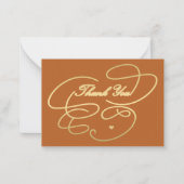 ありがとう金ゴールドスシンプルクリプトエレガント ノートカード (正面)