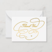 ありがとう金ゴールドスシンプルクリプトエレガント ノートカード (正面)