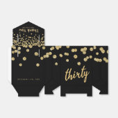 ありがとう金ゴールドブラック"30歳"誕生日パーティー フェイバーボックス (折り畳みなし)