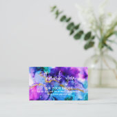 ありがとう金ゴールドブルーパープルロイヤリティカード2 名刺 (スタンド正面)