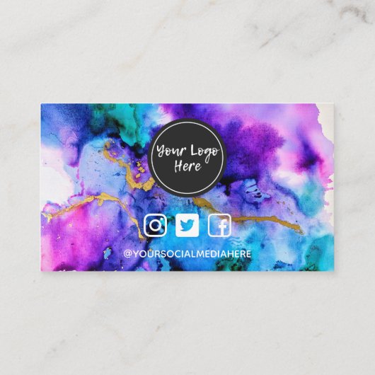 ありがとう金ゴールドブルーパープルロイヤリティカード2 名刺 (裏面)