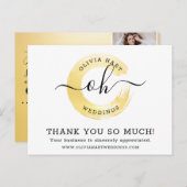ありがとう金ゴールドミニマリストSwash Chicロゴ4-Photo ポストカード (正面/裏面)