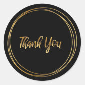 ありがとう金ゴールドリング黒 ラウンドシール (正面)