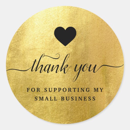 ありがとう金ゴールド紙シールクラシックラウンドシール ラウンドシール (正面)