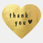 ありがとう金ゴールド紙シールハートシール ハートシール (正面)