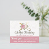 ありがとう金ゴールド裁縫はさみすぼらしいシック4-Photo ポストカード (スタンド正面)