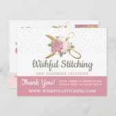 ありがとう金ゴールド裁縫はさみすぼらしいシック4-Photo ポストカード (正面/裏面)