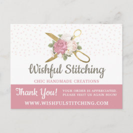 ありがとう金ゴールド裁縫はさみすぼらしいシック4-Photo ポストカード