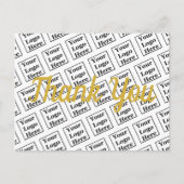 ありがとう金ゴールドScript Your Logo Hereテンプレート ポストカード (正面)