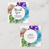 ありがとう離れフローラとシダのフレーム スクエア名刺 (正面/裏面)