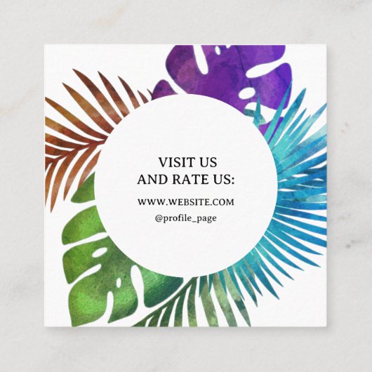 ありがとう離れフローラとシダのフレーム スクエア名刺 (裏面)