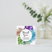 ありがとう離れフローラとシダのフレーム スクエア名刺 (スタンド正面)