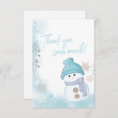 ありがとう雪の多くの冬の赤ちゃんシャワーありがとう サンキューカード (正面/裏面)