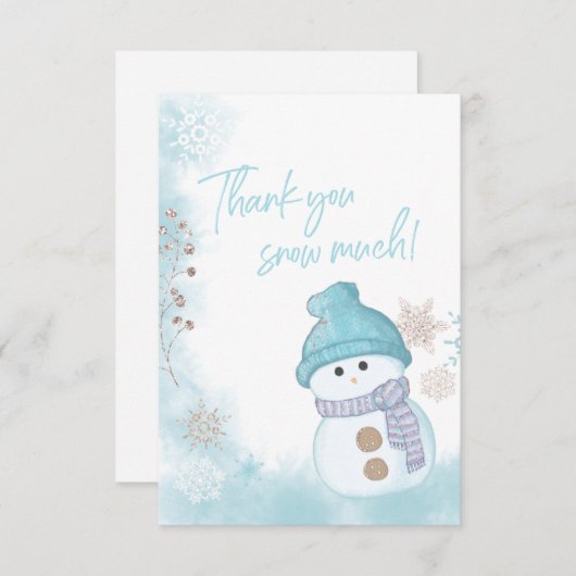 ありがとう雪の多くの冬の赤ちゃんシャワーありがとう サンキューカード (正面/裏面)