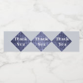 ありがとう青いタイルのダイヤモンド模様モザイク ペットボトルラベル (シングルラベル)