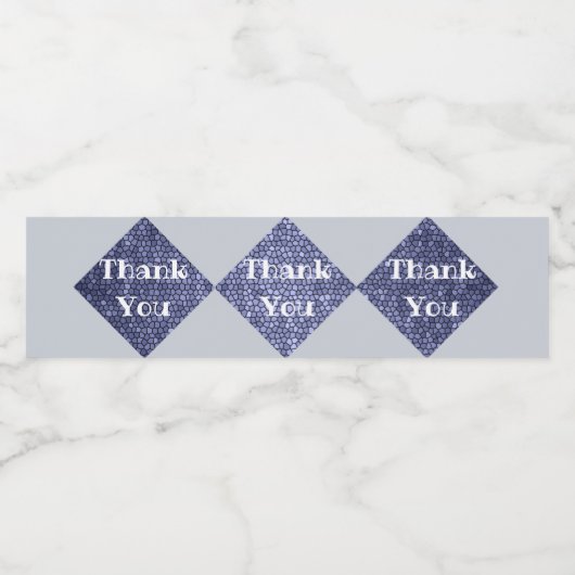 ありがとう青いタイルのダイヤモンド模様モザイク ペットボトルラベル (シングルラベル)
