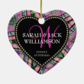 ありがとう非常に多くの抽象芸術ピンクハートオーナメント セラミックオーナメント (裏面)