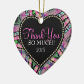 ありがとう非常に多くの抽象芸術ピンクハートオーナメント セラミックオーナメント (左)