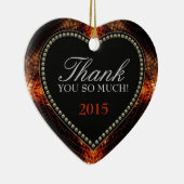ありがとう非常に火のようなハートオーナメント セラミックオーナメント (右)