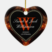 ありがとう非常に火のようなハートオーナメント セラミックオーナメント (裏面)