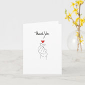 ありがとう韓国の指折りハートグリーティングカード カード (黄色い花)