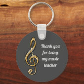 ありがとう音楽先生クレフ、 音符記号シンボル感謝 キーホルダー (正面)