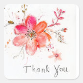ありがとう飾り花 スクエアシール (正面)