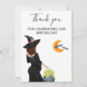 ありがとう魔女の赤ちゃんシャワーハロウィーン サンキューカード (正面)