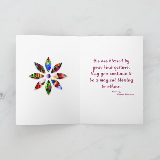 ありがとう魔法の一角花パーソナライズカード サンキューカード (内部)