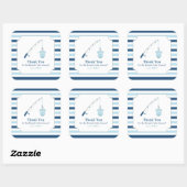 ありがとう魚釣りをテーマにしたベビーシャワー スクエアシール (シート)