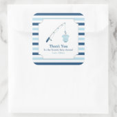 ありがとう魚釣りをテーマにしたベビーシャワー スクエアシール (バッグ)