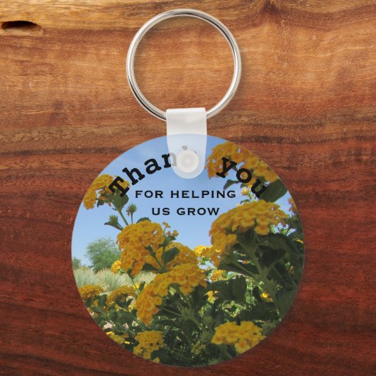 ありがとう鮮やかな黄色の花の先生感謝 キーホルダー (正面)