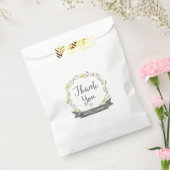 ありがとう黄色い花と灰色の葉花 フェイバーバッグ (封をした状態)