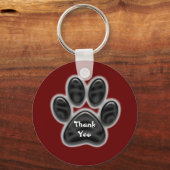 ありがとう黒いポープリントペットの所有者の感謝 キーホルダー (正面)