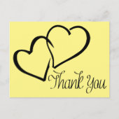 ありがとう黒と黄色のハートのポストカード ポストカード (正面)