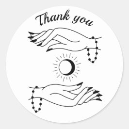 ありがとう黒線スケッチハンズブレスレットサン ラウンドシール