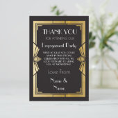 ありがとう1920s婚約ウェディングパーティーカード 招待状 (スタンド正面)