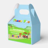 ありがとう1st誕生日レッドゴルフカート少年 フェイバーボックス (正面サイド)