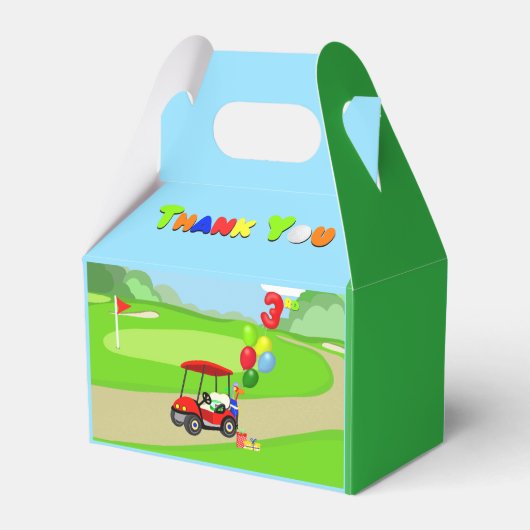 ありがとう3rd誕生日レッドゴルフカート少年 フェイバーボックス (裏面サイド)
