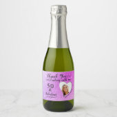 ありがとう50と素晴らしいパープル誕生日ミニ スパークリングワインラベル (正面)