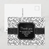 ありがとう50 ランダム数字パターン 黒/白 ポストカード (正面/裏面)