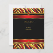 ありがとう50th誕生日パーティレッドゼブラ金ゴールドブラック サンキューカード (裏面)