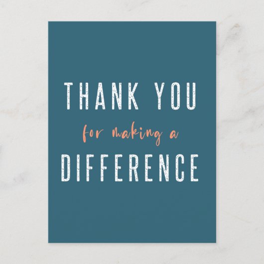 ありがとう、あなたがいるから変わる | ティール オレンジ ポストカード (正面)